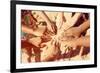 Multicultural Childrens Hands in a Circle. Instagram Effect-soupstock-Framed Photographic Print