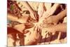 Multicultural Childrens Hands in a Circle. Instagram Effect-soupstock-Mounted Photographic Print