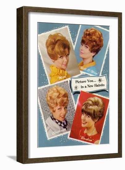 Multiple 60s Hairstyles-null-Framed Art Print