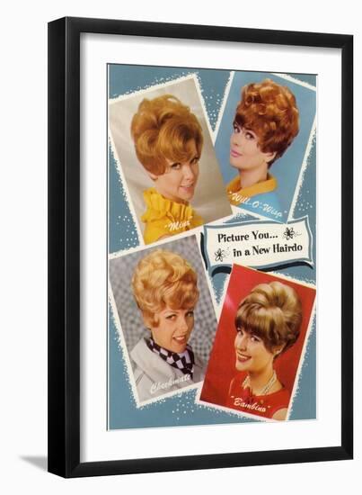 Multiple 60s Hairstyles-null-Framed Art Print