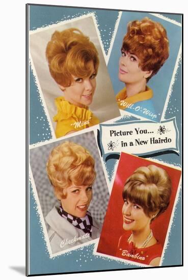 Multiple 60s Hairstyles-null-Mounted Art Print