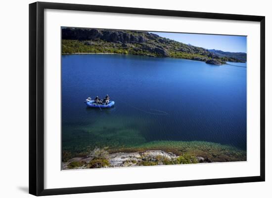 Multiple Anglers Fly Fishing Remote Lake in Patagonia, Argentina-Matt Jones-Framed Photographic Print