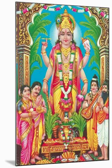 Multiple-Armed Hindu God-null-Mounted Art Print