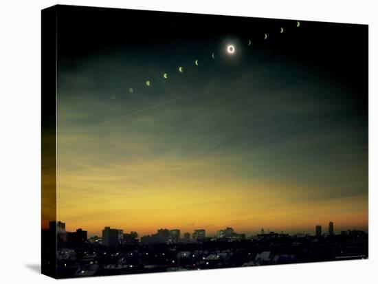 Multiple Exposure Image of All Stages of Eclipse of the Sun over Winnipeg-Henry Groskinsky-Stretched Canvas