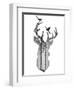 Multiple exposure of a Deer with Birds-eva_mask-Framed Art Print