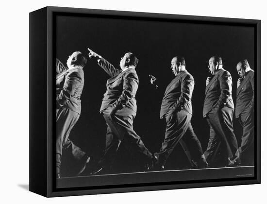 Multiple Exposure of Alfred Hitchcock-Gjon Mili-Framed Stretched Canvas