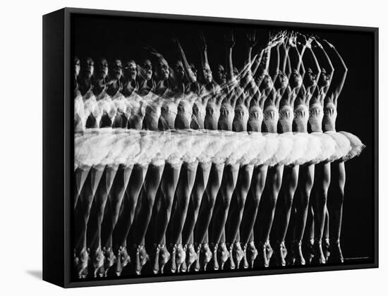 Multiple Exposure of American Ballet Theater Ballerina Alicia Alonso Executing a Pas de Bourree-Gjon Mili-Framed Stretched Canvas