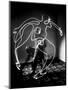 Multiple Exposure of Artist Pablo Picasso Using Flashlight to Make Light Drawing of a Figure-Gjon Mili-Mounted Giclee Print
