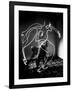 Multiple Exposure of Artist Pablo Picasso Using Flashlight to Make Light Drawing of a Figure-Gjon Mili-Framed Giclee Print