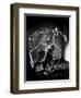 Multiple Exposure of Artist Pablo Picasso Using Flashlight to Make Light Drawing of a Figure-Gjon Mili-Framed Premium Giclee Print