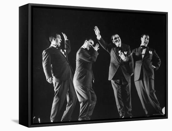 Multiple Exposure of Comedian Zero Mostel Performing His Dance Routine A Jitterbug in Roseland-Gjon Mili-Framed Stretched Canvas