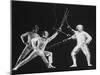 Multiple Exposure of New York University Fencing Champion Arthur Tauber Parrying with Sol Gorlin-Gjon Mili-Mounted Photographic Print