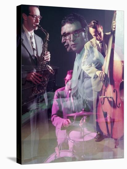 Multiple Exposure of the Dave Brubeck Quartet-Eliot Elisofon-Stretched Canvas