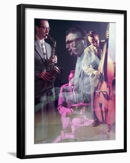 Multiple Exposure of the Dave Brubeck Quartet-Eliot Elisofon-Framed Premium Photographic Print