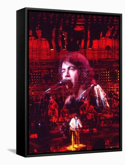 Multiple Exposures of Singer Neil Diamond Performing on Stage-Michael Mauney-Framed Stretched Canvas