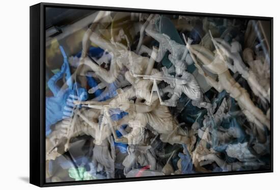 Multiple exposures of toy army men-null-Framed Stretched Canvas