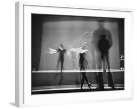 Multiple Image of Ballet Master George Balanchine Watching NYC Ballet Dancers Rehearse-Gjon Mili-Framed Premium Photographic Print