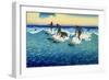 Multiple Surfers Catching Wave-null-Framed Art Print