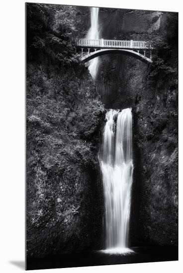 Multnomah Falls 2 Mono-John Gusky-Mounted Premium Photographic Print