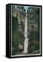 Multnomah Falls and Benson Foot Bridge - Columbia River, OR-Lantern Press-Framed Stretched Canvas