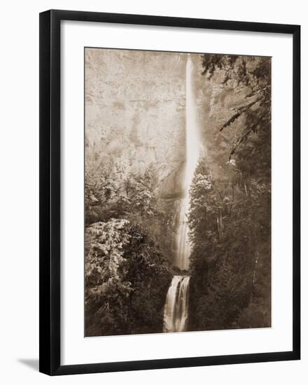 Multnomah Falls, Columbia River, Oregon, 2500 feet., 1867-Carleton Watkins-Framed Art Print