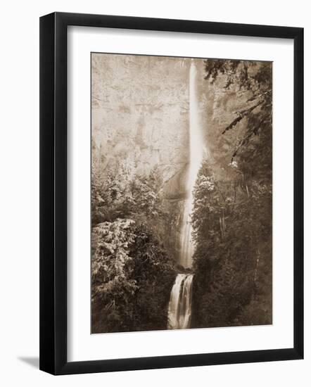 Multnomah Falls, Columbia River, Oregon, 2500 feet., 1867-Carleton Watkins-Framed Art Print