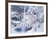 Multnomah Falls in Snow Covered Forest, Columbia Gorge National Scenics Area, Oregon, USA-Stuart Westmoreland-Framed Photographic Print
