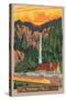 Multnomah Falls Lodge, Oregon-Lantern Press-Stretched Canvas