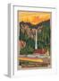 Multnomah Falls Lodge, Oregon-Lantern Press-Framed Premium Giclee Print