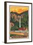 Multnomah Falls Lodge, Oregon-Lantern Press-Framed Art Print