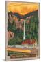 Multnomah Falls Lodge, Oregon-Lantern Press-Mounted Art Print