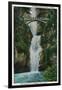 Multnomah Falls on Columbia River - Columbia River, OR-Lantern Press-Framed Art Print