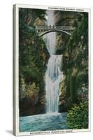 Multnomah Falls on Columbia River - Columbia River, OR-Lantern Press-Stretched Canvas