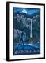 Multnomah Falls, Oregon - Bigfoot-Lantern Press-Framed Art Print