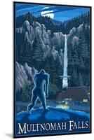 Multnomah Falls, Oregon - Bigfoot-Lantern Press-Mounted Art Print