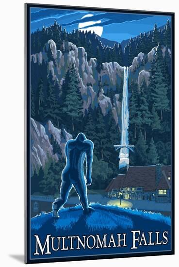 Multnomah Falls, Oregon - Bigfoot-Lantern Press-Mounted Art Print