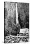 Multnomah Falls, Oregon - Exterior View of the Lodge and Falls, Parking Lot Filled-Lantern Press-Stretched Canvas