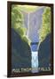 Multnomah Falls, Oregon - Maiden of the Falls-Lantern Press-Framed Art Print