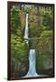 Multnomah Falls, Oregon - Summer View-Lantern Press-Framed Art Print