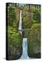 Multnomah Falls, Oregon - Summer View-Lantern Press-Stretched Canvas