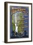 Multnomah Falls, Oregon-Lantern Press-Framed Art Print