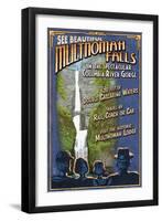 Multnomah Falls, Oregon-Lantern Press-Framed Art Print