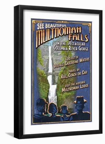 Multnomah Falls, Oregon-Lantern Press-Framed Art Print