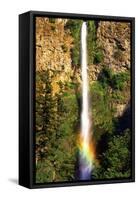 Multnomah Falls Rainbow-Steve Terrill-Framed Stretched Canvas