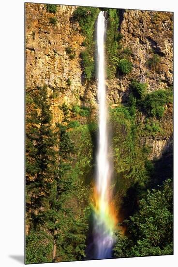 Multnomah Falls Rainbow-Steve Terrill-Mounted Premium Photographic Print