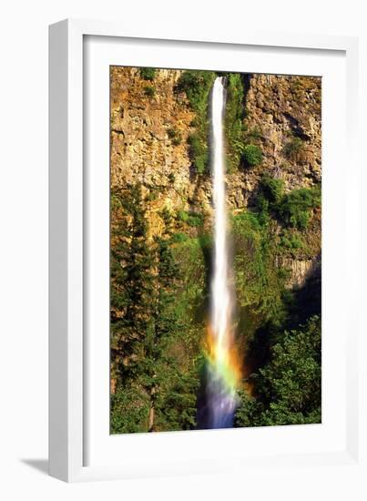 Multnomah Falls Rainbow-Steve Terrill-Framed Photographic Print