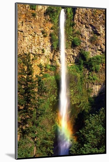 Multnomah Falls Rainbow-Steve Terrill-Mounted Photographic Print