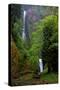 Multnomah Falls Spring-Ike Leahy-Stretched Canvas