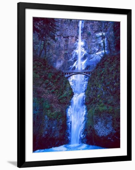 Multnomah Falls Winter-Ike Leahy-Framed Photographic Print