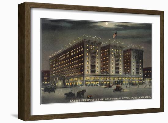 Multnomah Hotel at Night, Portland, Oregon-null-Framed Art Print